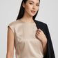 Fiorella Satin Shell Top on model
