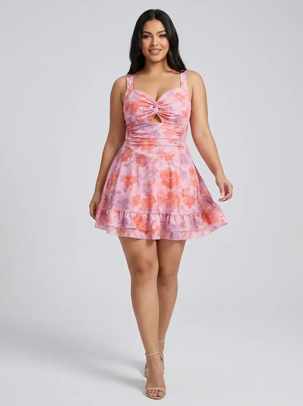 Fiorella Floral Mini Dress on model