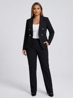 Florinda Double-Breasted Tailored Blazer on model