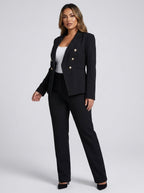 Florinda Double-Breasted Tailored Blazer on model