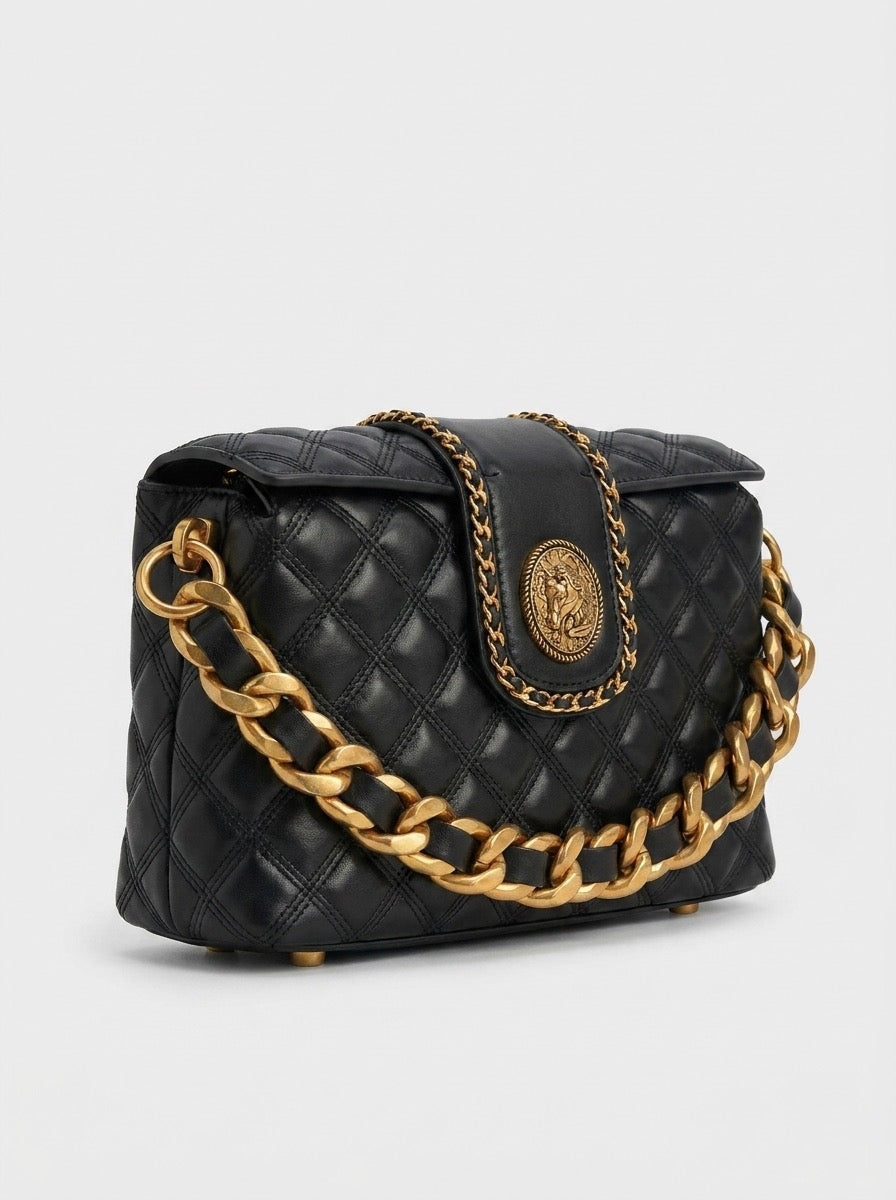 Fosca Quilted Chain Shoulder Bag on model