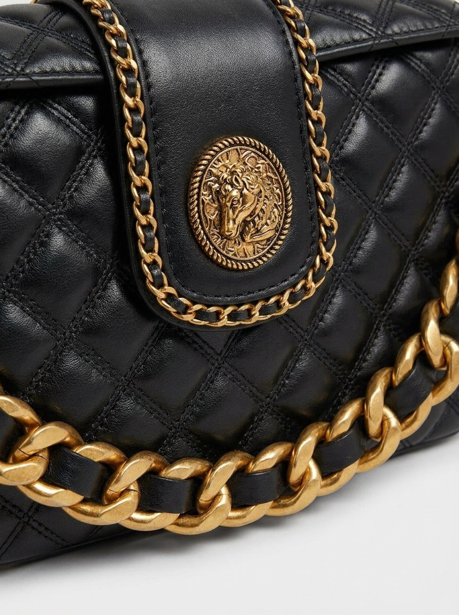 Fosca Quilted Chain Shoulder Bag on model