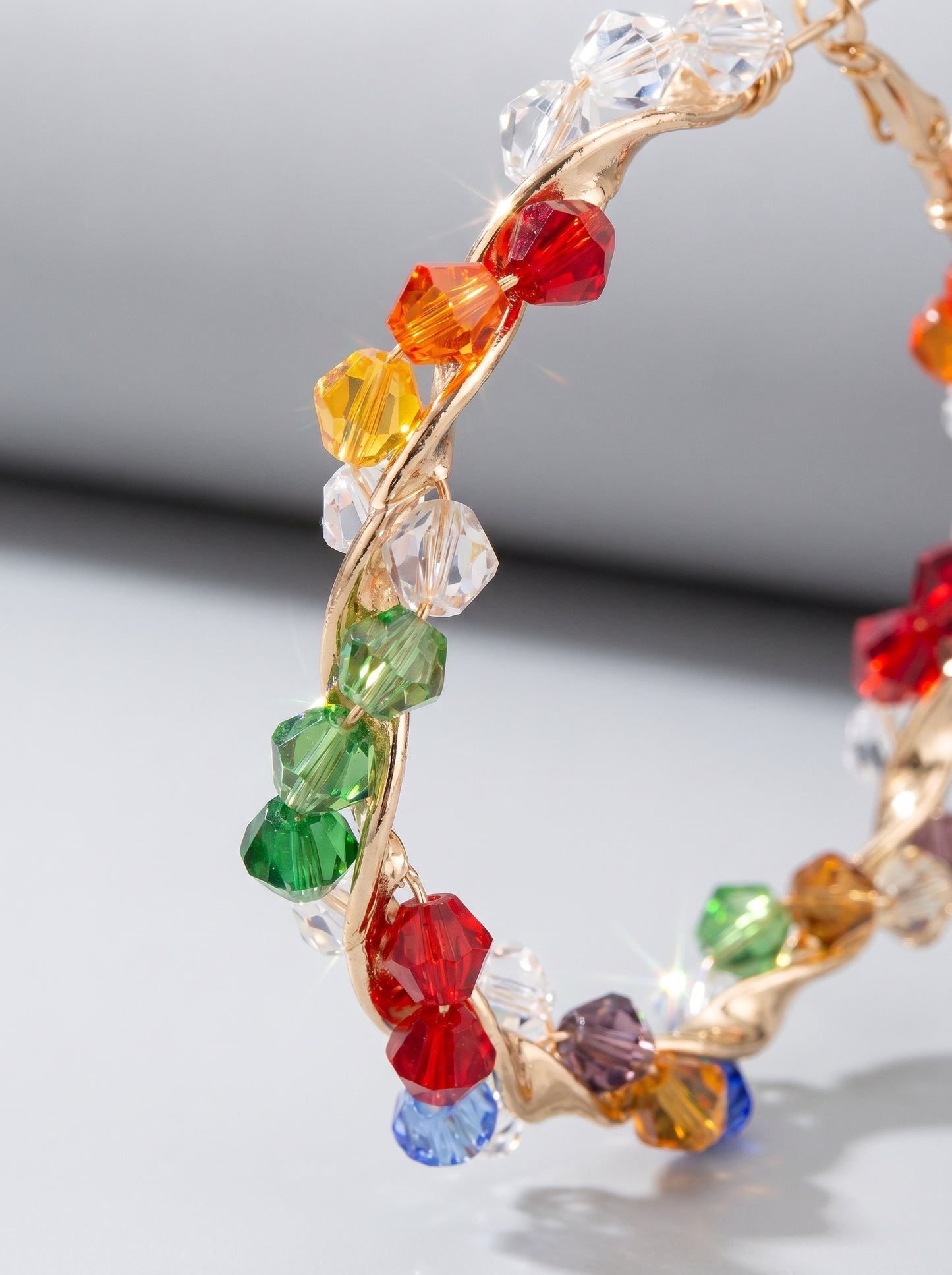 Gemma Crystal Hoop Earrings on model
