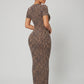 Gia Leopard Ribbed Maxi Dress on model