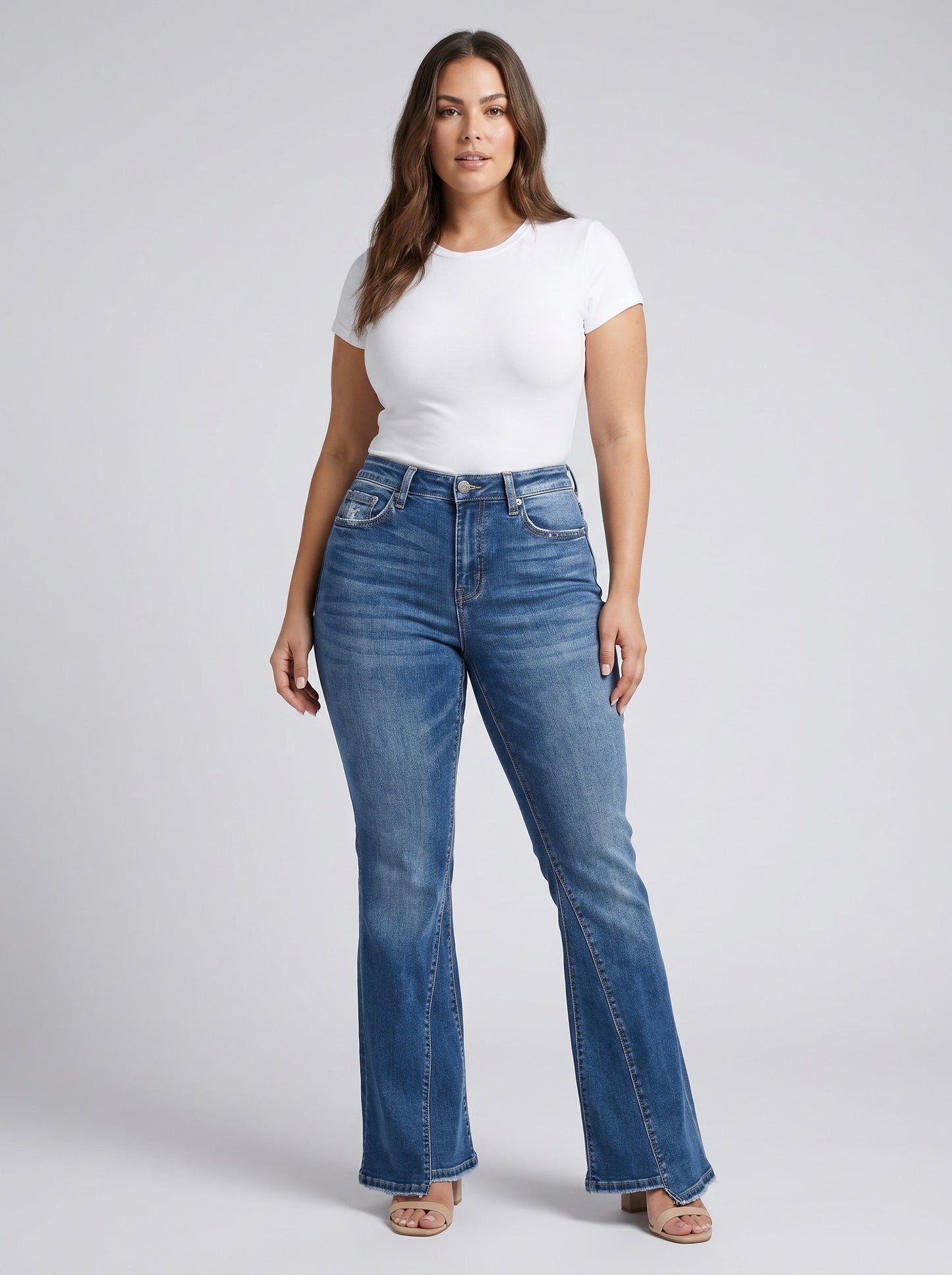 Giada High-Waist Flare Jeans on model