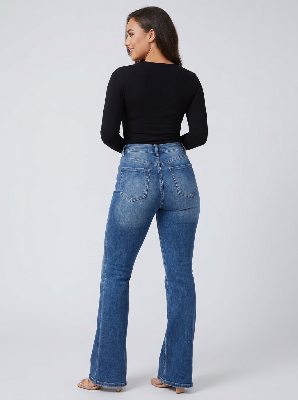 Giada High-Waist Flare Jeans on model