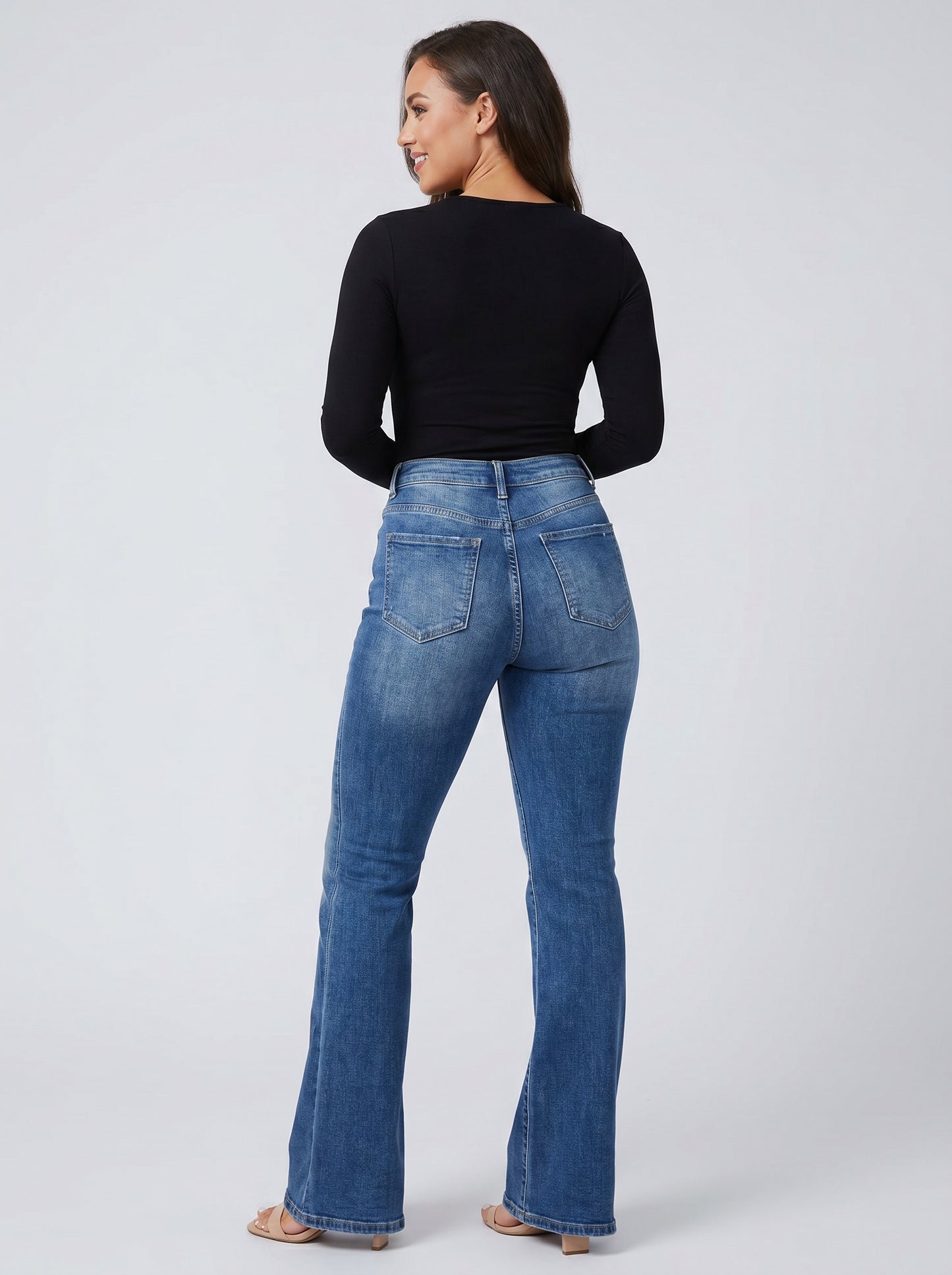 Giada High-Waist Flare Jeans on model