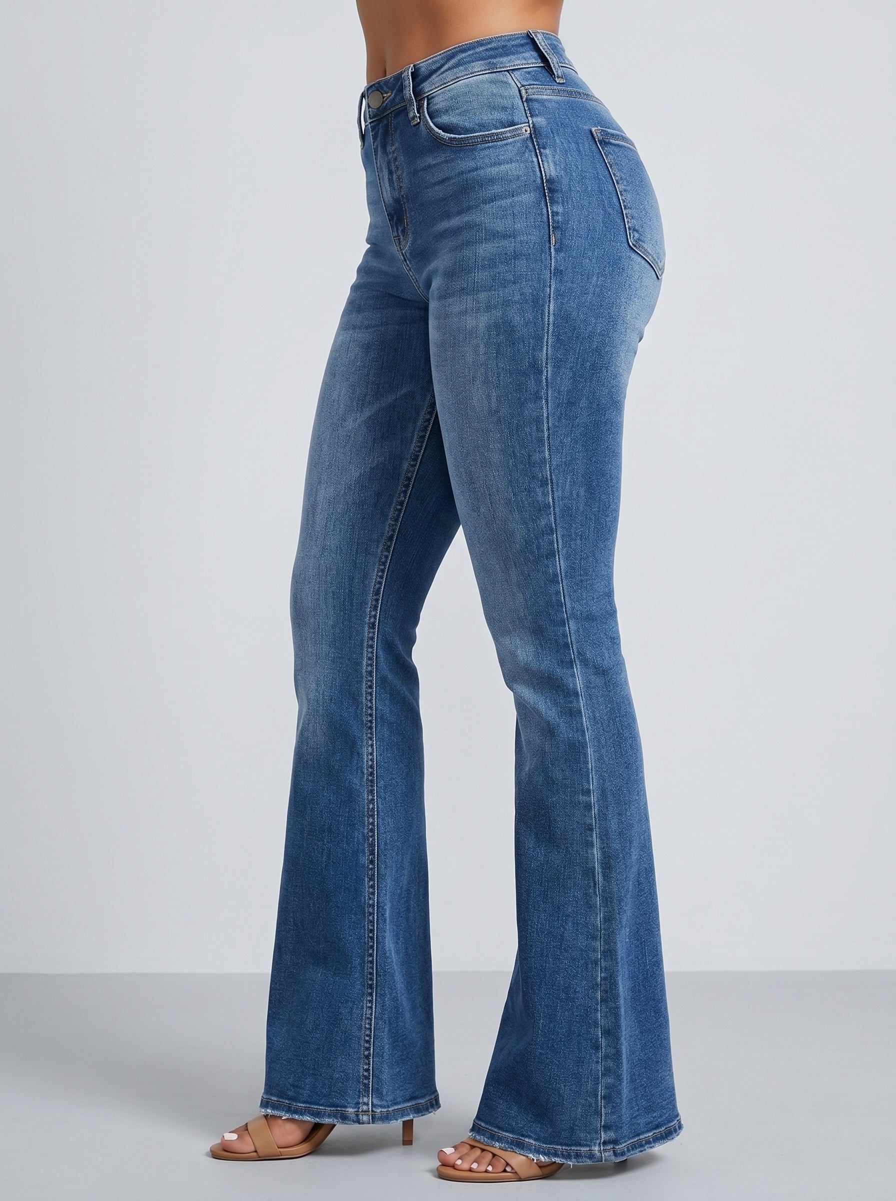 Giada High-Waist Flare Jeans on model