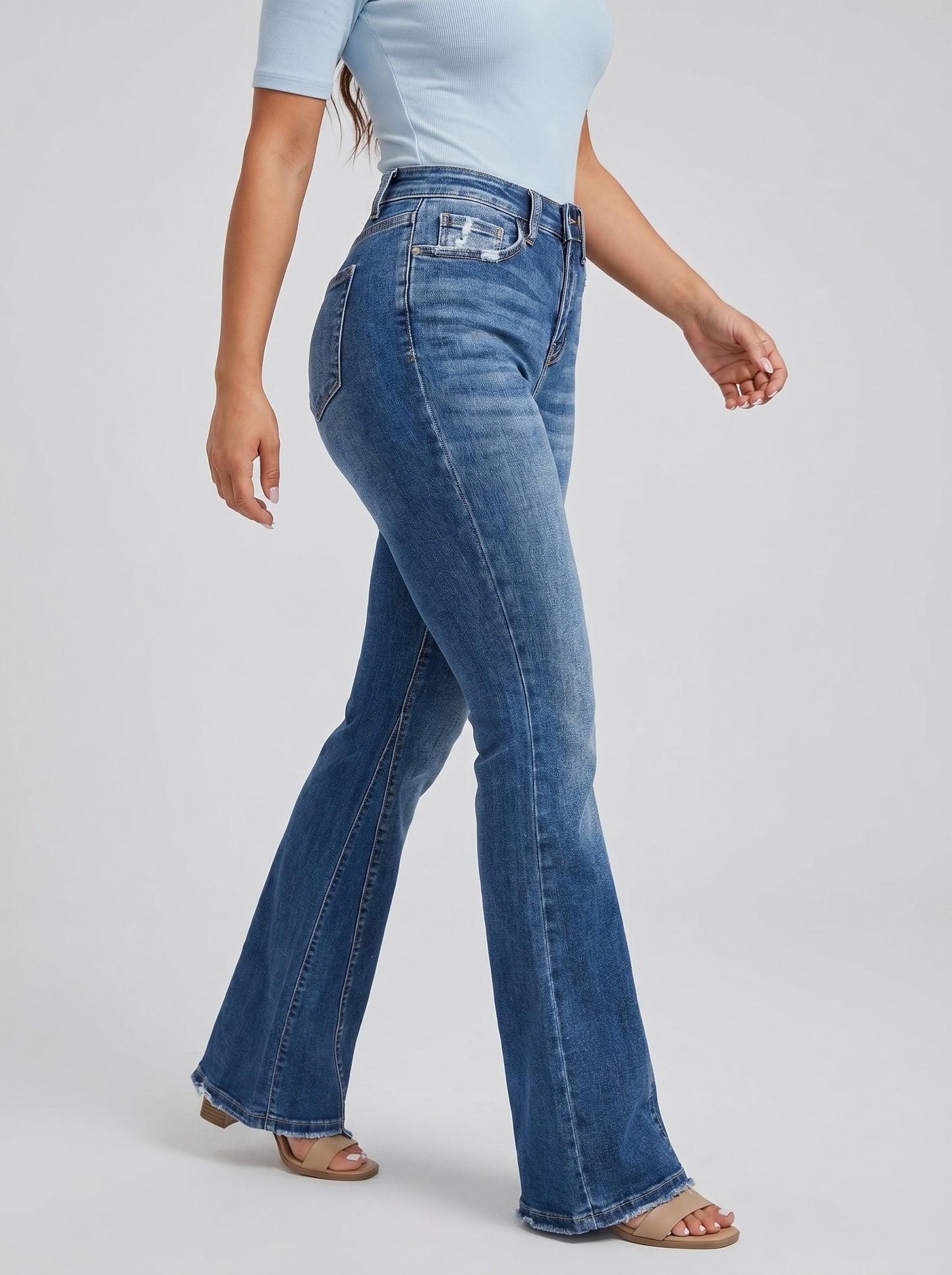 Giada High-Waist Flare Jeans on model