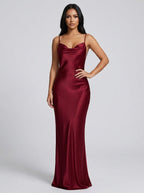 Ginestra Cowl-Neck Satin Slip Dress on model