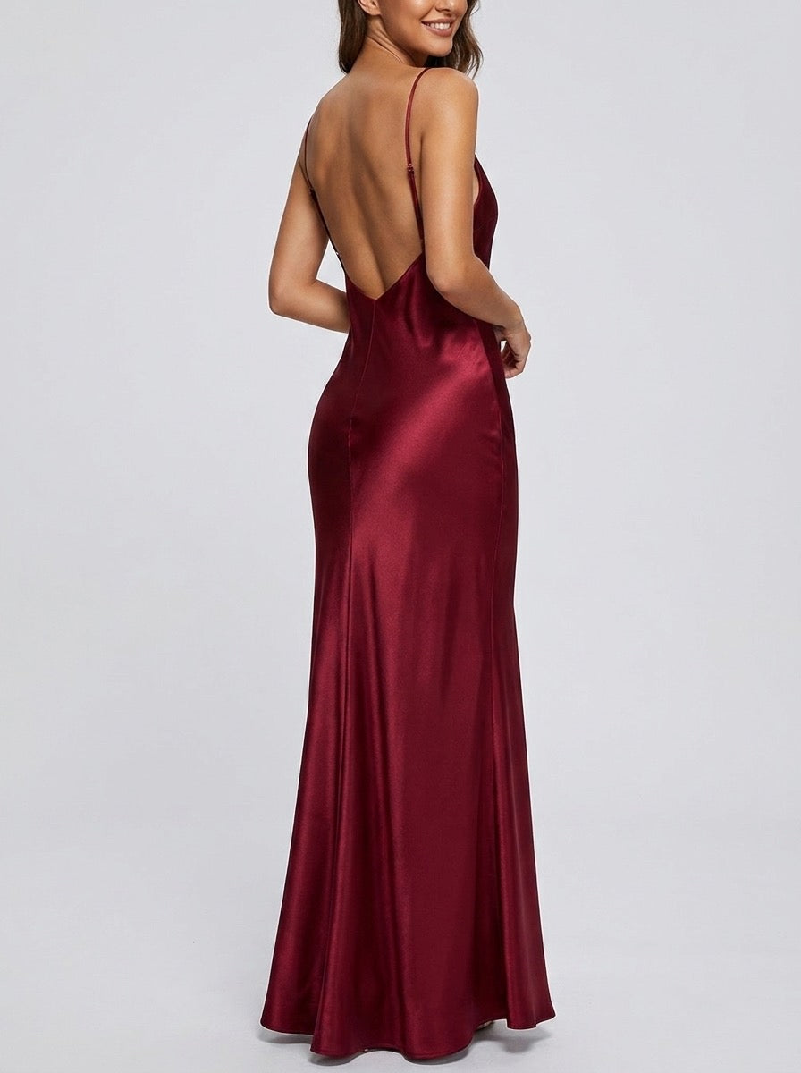 Ginestra Cowl-Neck Satin Slip Dress on model