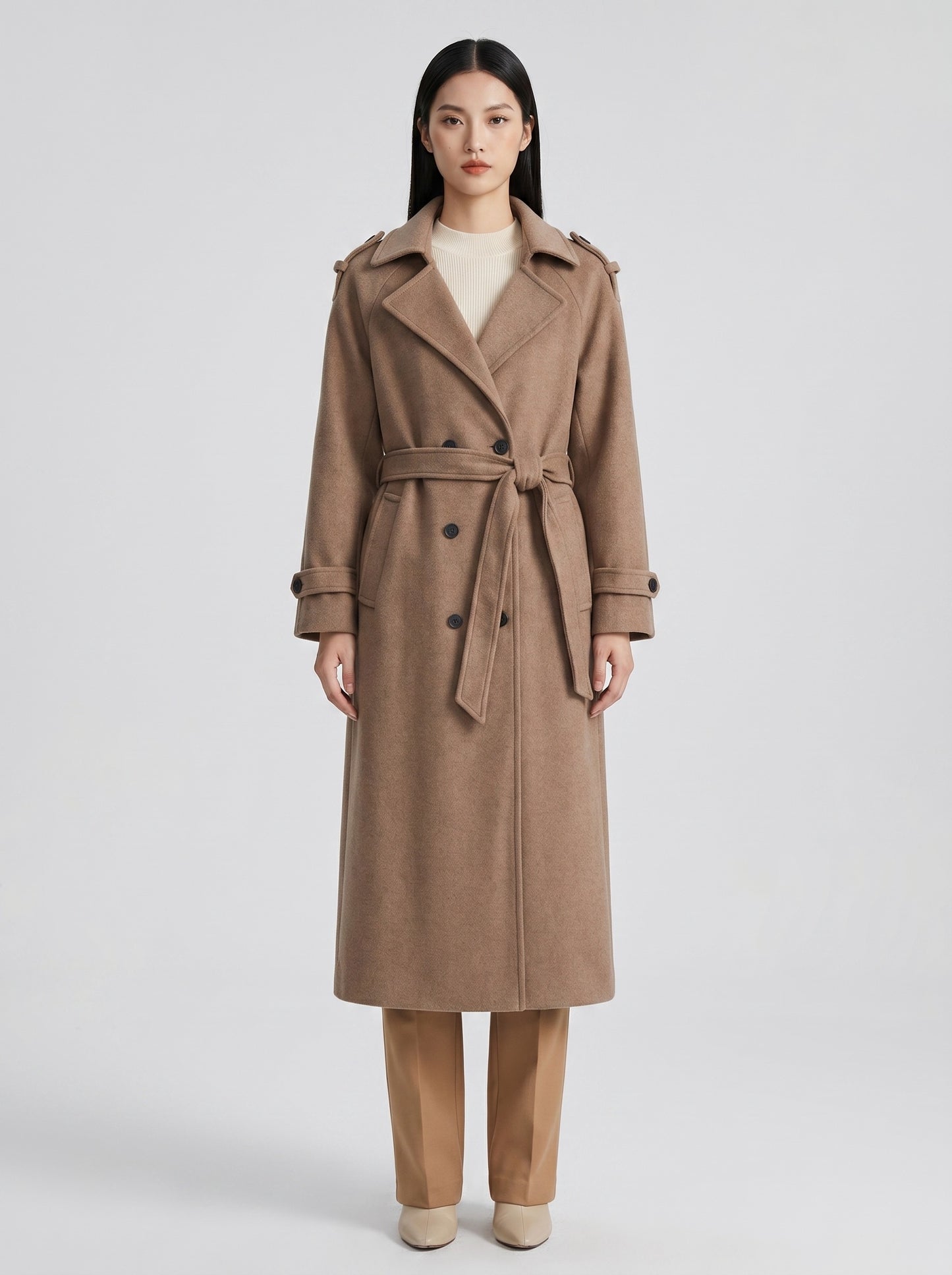 Ginevra Wool Overcoat on model