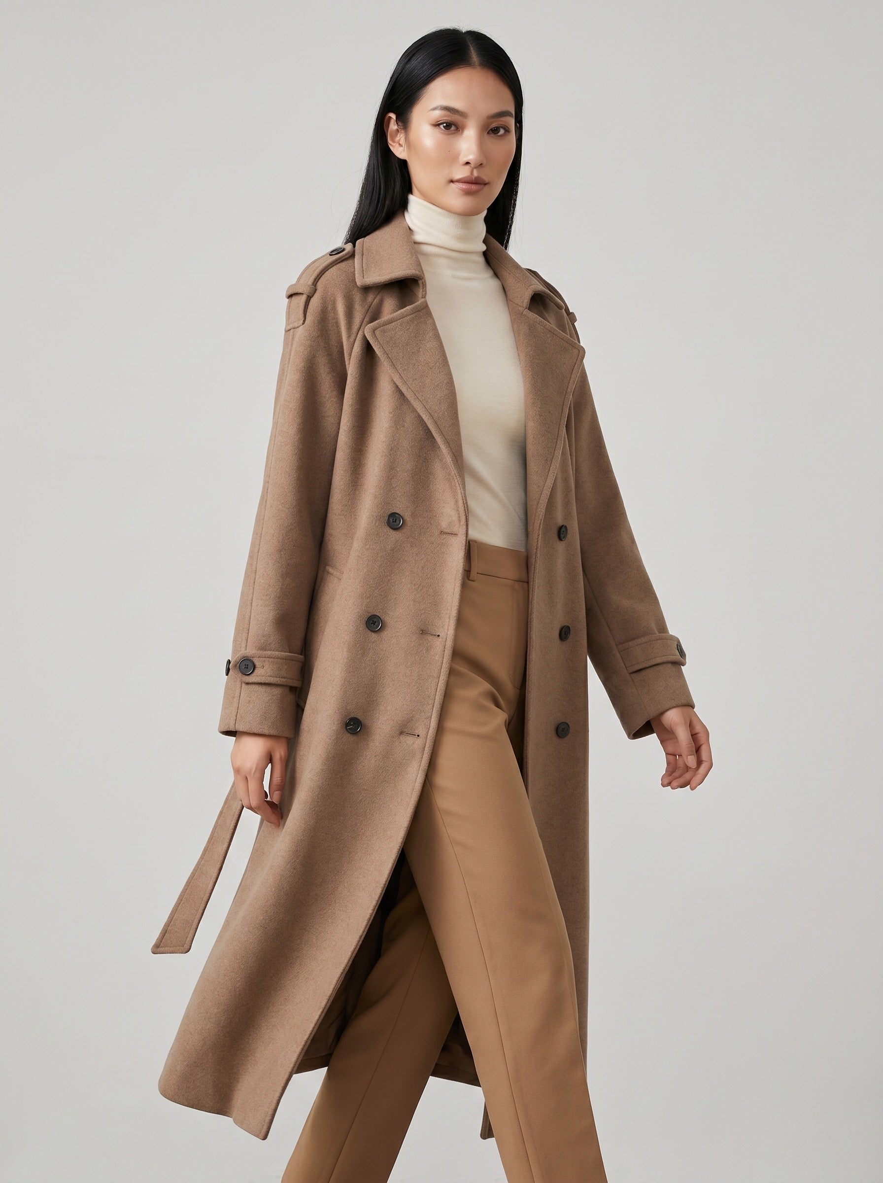 Ginevra Wool Overcoat on model