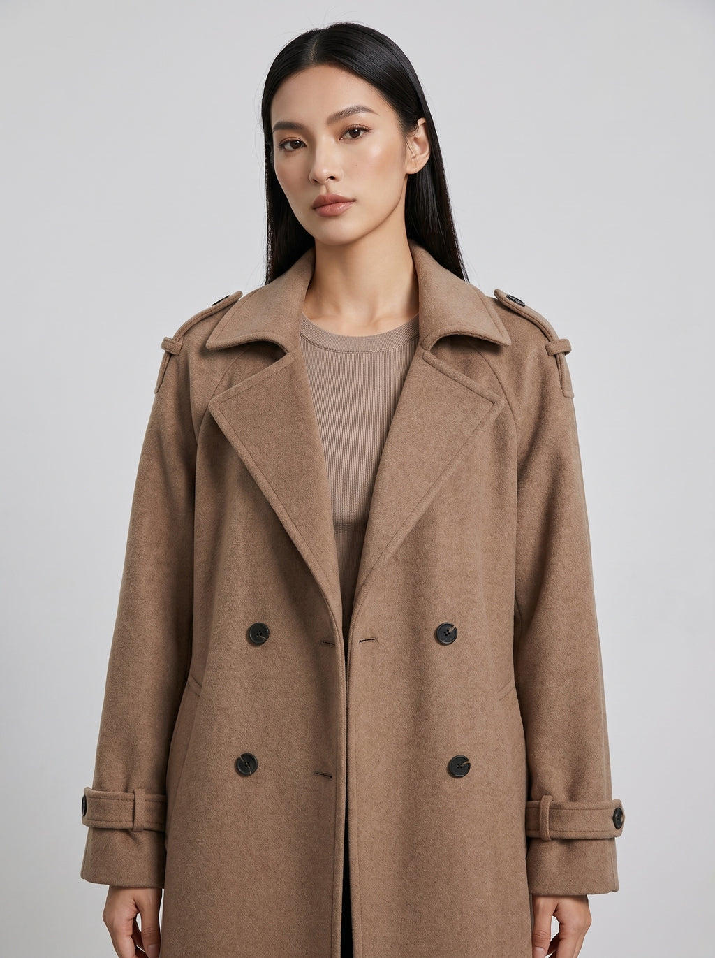 Ginevra Wool Overcoat on model