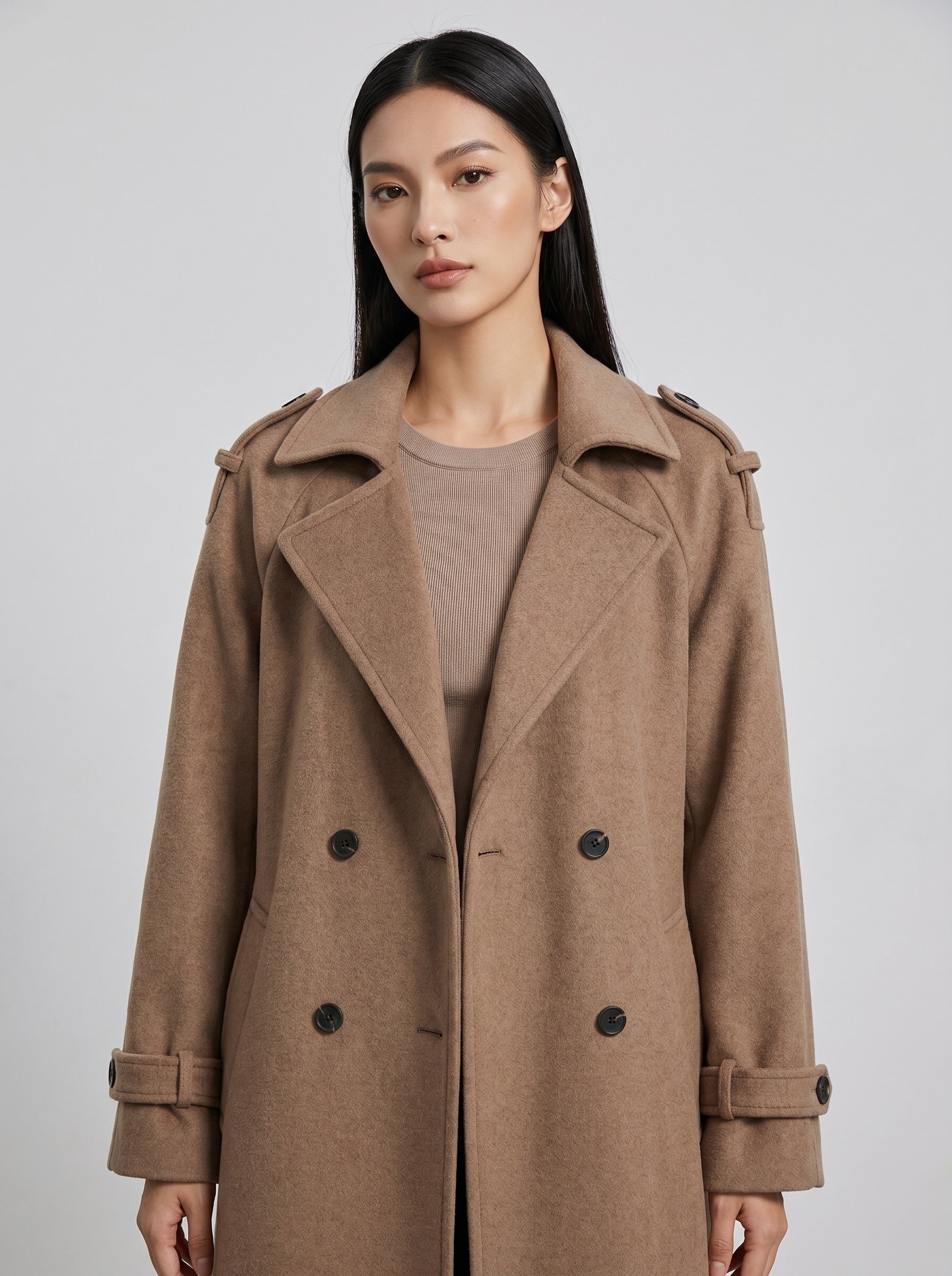 Ginevra Wool Overcoat on model