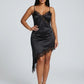 Giulia Lace-Trim Satin Slip Dress on model