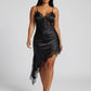 Giulia Lace-Trim Satin Slip Dress on model