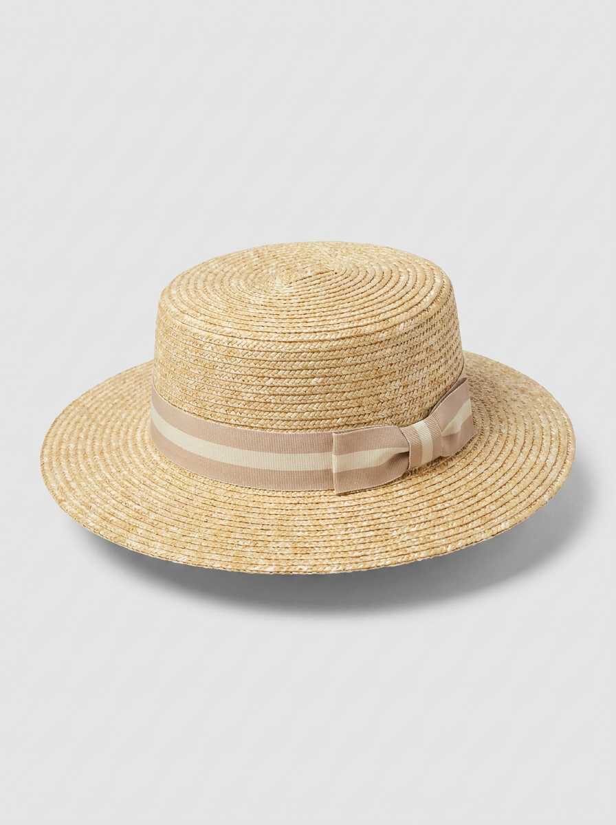 Portofino Straw Hat — Beige / Bow variant