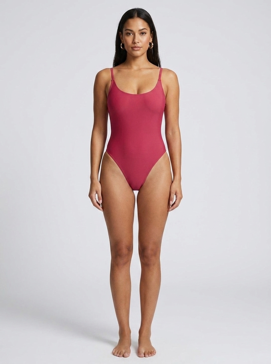Amalfi High-Cut One-Piece Swimsuit — Rose Red variant