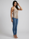 Estella Metallic Fringe Halter Top — Metallic Color variant