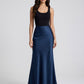 Ilaria Satin Maxi Skirt on model