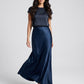 Ilaria Satin Maxi Skirt on model