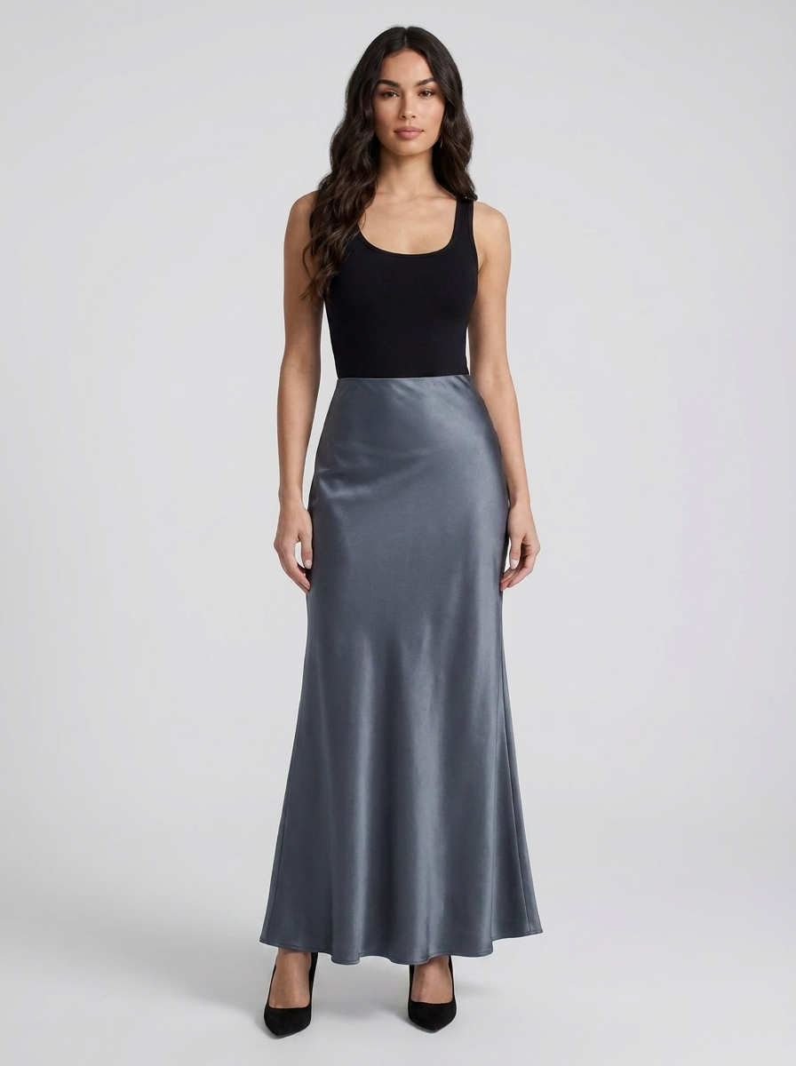 Ilaria Satin Maxi Skirt — Oli Amore