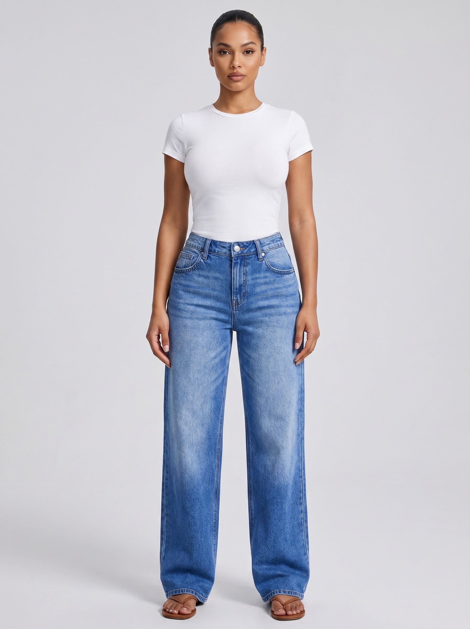 Indie 90s Wide-Leg Jeans on model