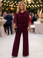 Ippolita Chiffon-Sleeve Wide-Leg Jumpsuit on model