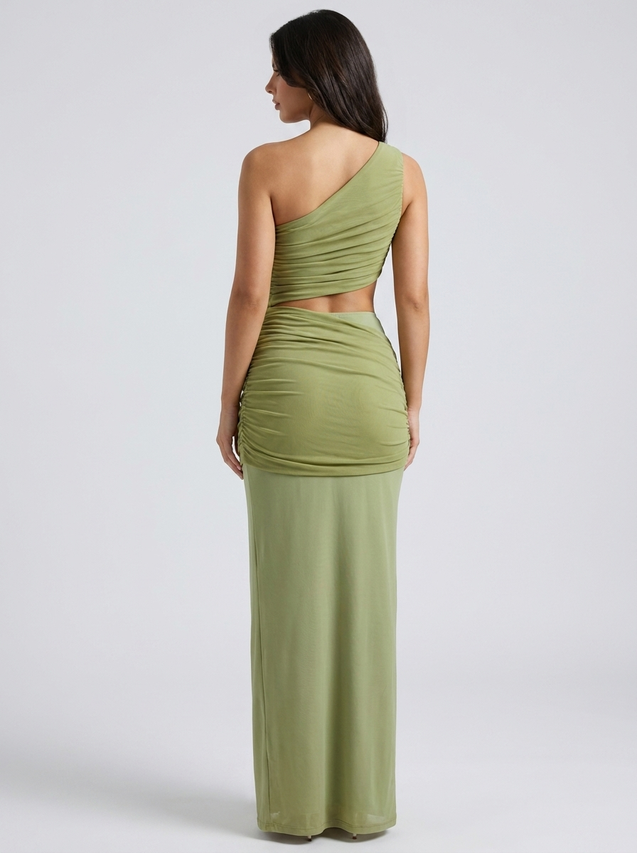 Katia Ruched Cut-Out Two-Piece Maxi Set on model