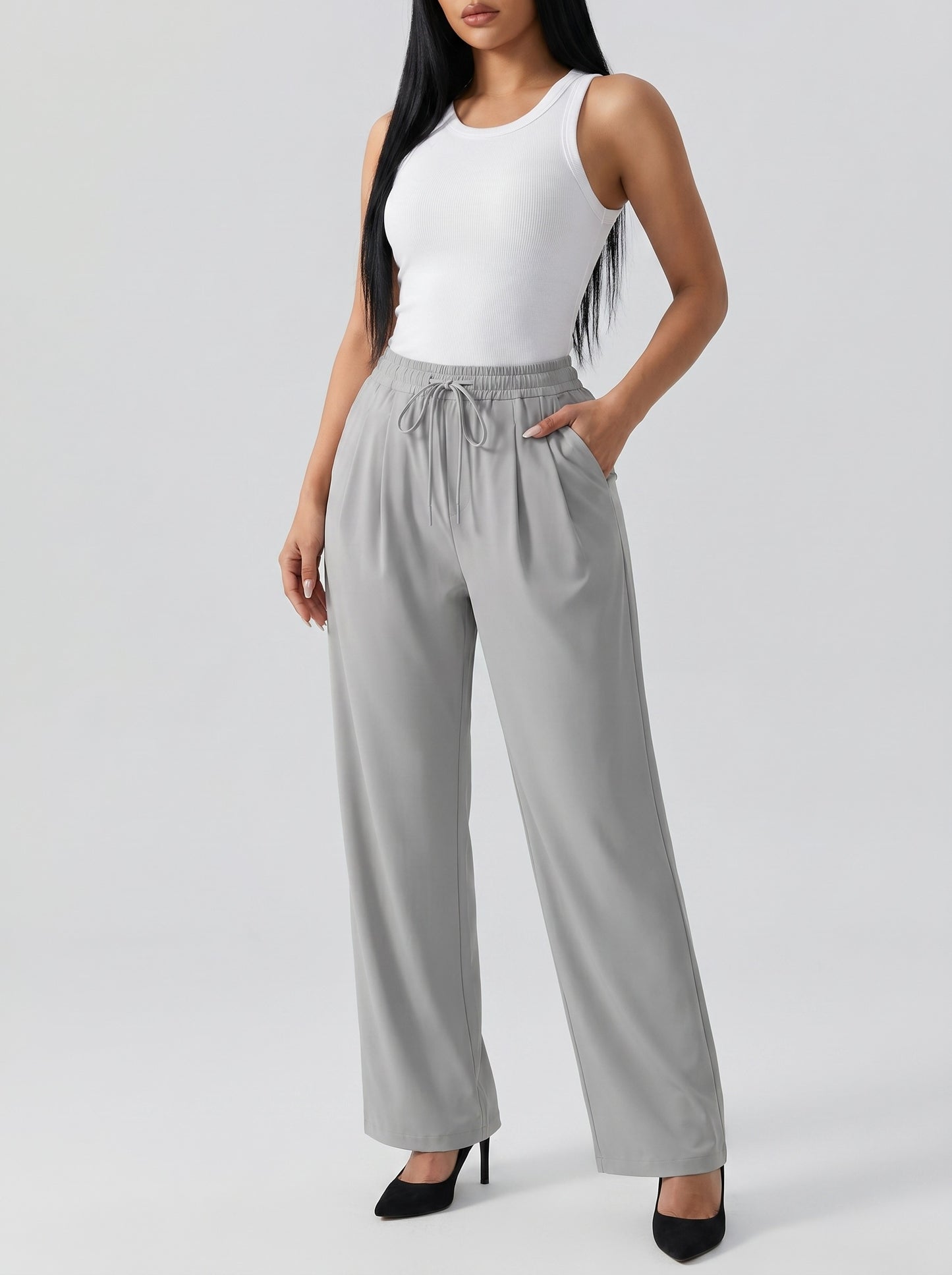 Lavinia Pleated Trouser on model