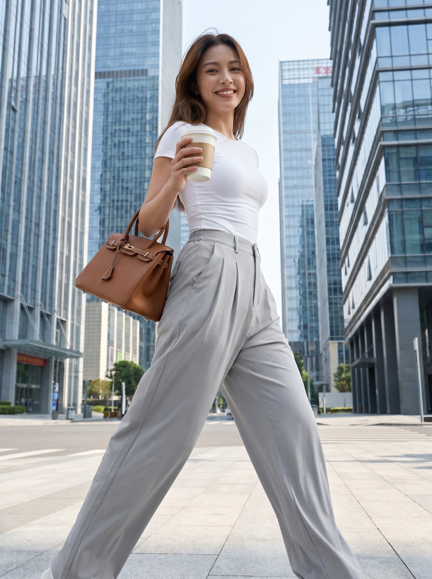 Lavinia Pleated Trouser on model