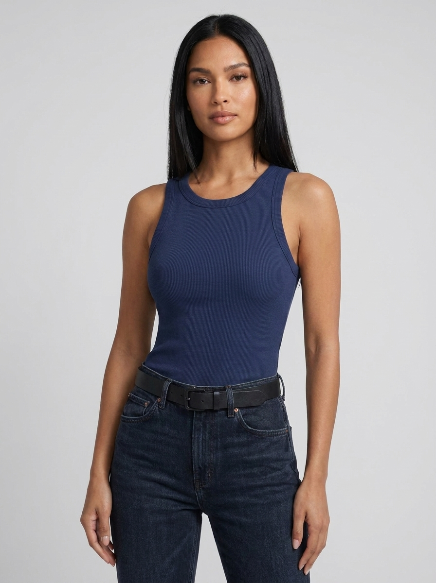 Lia Ribbed Scoop Tank — Oli Amore