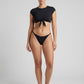 Lia Cap-Sleeve Crop Bikini Set on model