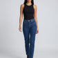 Lia Ribbed Scoop Tank on model