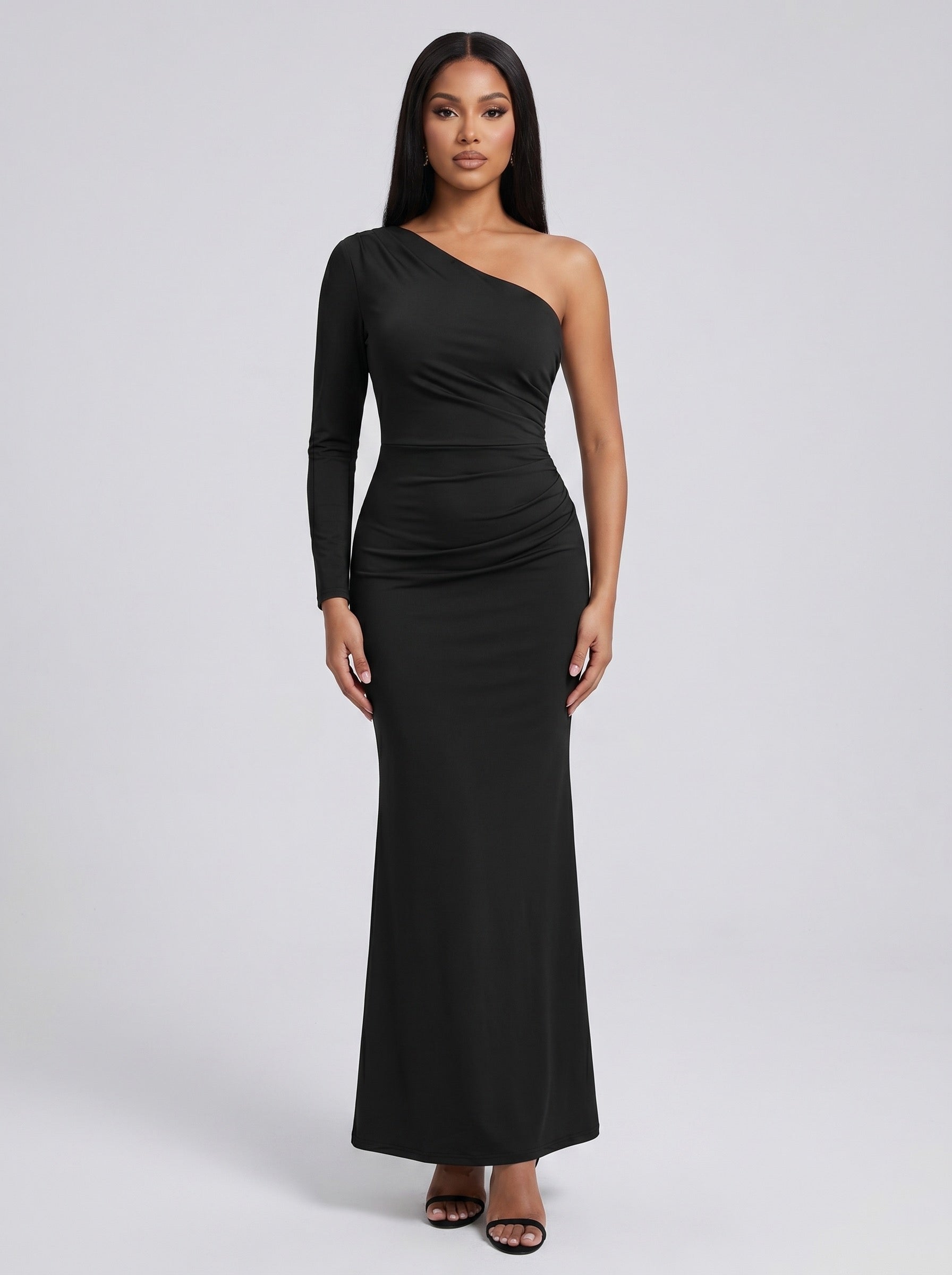 Liliana One-Shoulder Gown on model