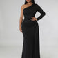 Liliana One-Shoulder Gown on model