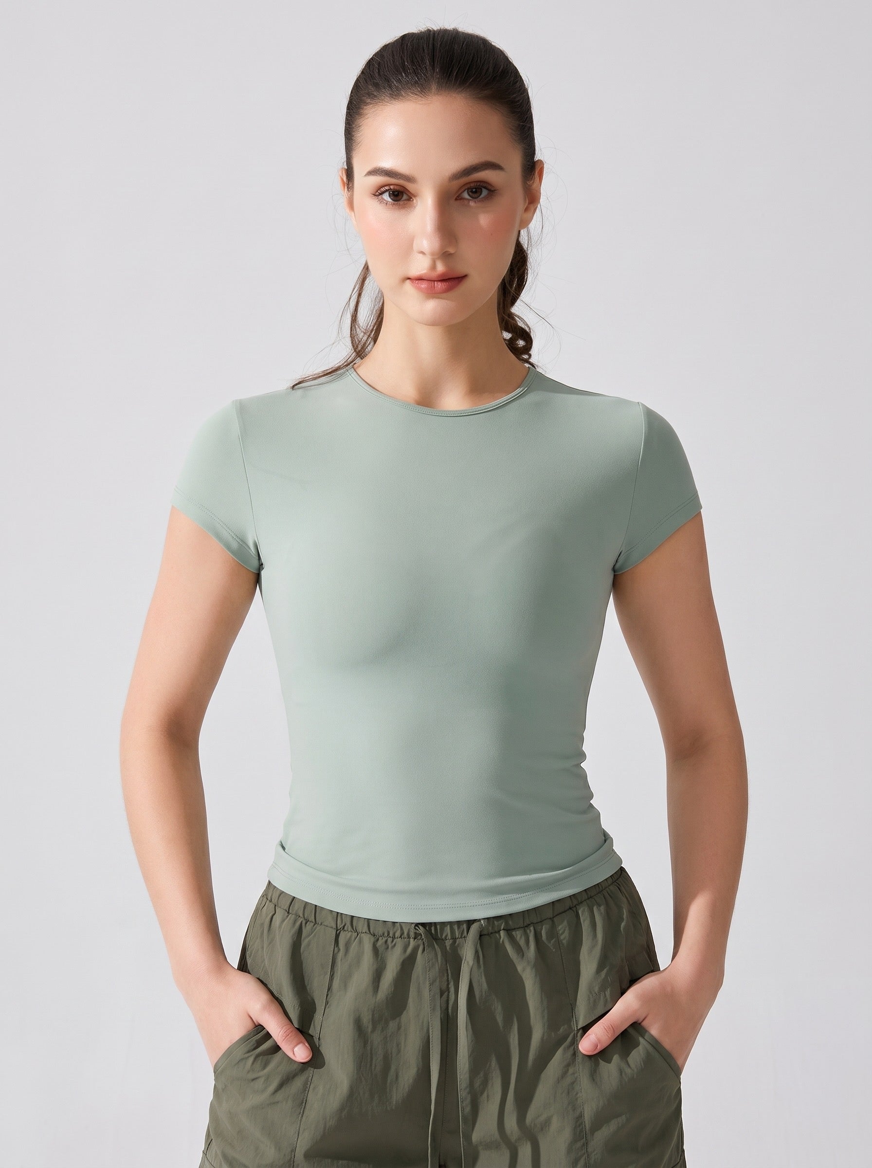 Lou Fitted Crew Tee on model