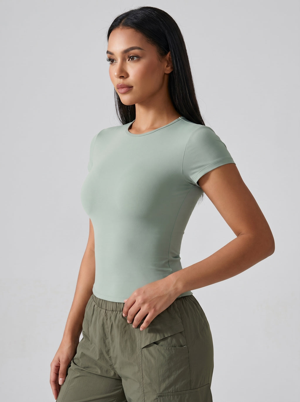 Lou Fitted Crew Tee on model