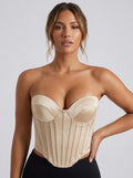 Lucetta Satin Corset Bustier Top on model