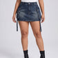 Lucia Cargo Tether Denim Mini Skirt on model