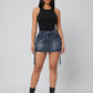 Lucia Cargo Tether Denim Mini Skirt on model
