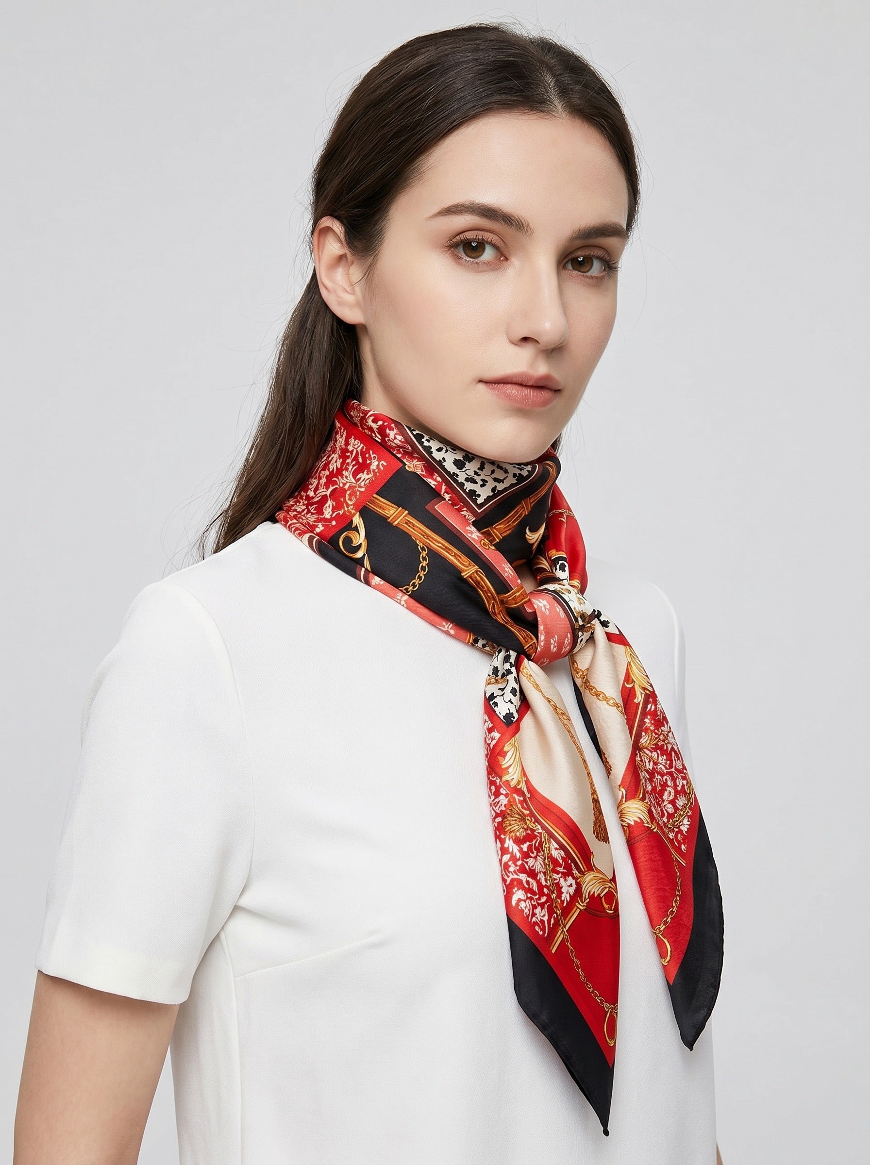 Lucrezia Silk Scarf on model