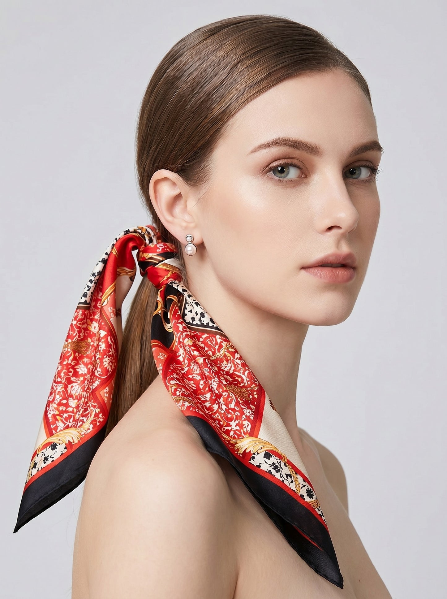 Lucrezia Silk Scarf on model