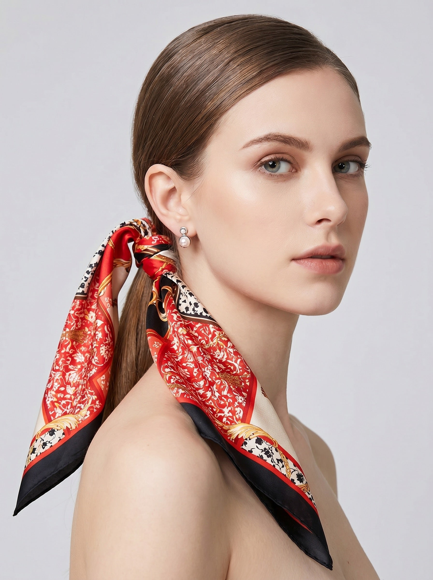 Lucrezia Silk Scarf on model