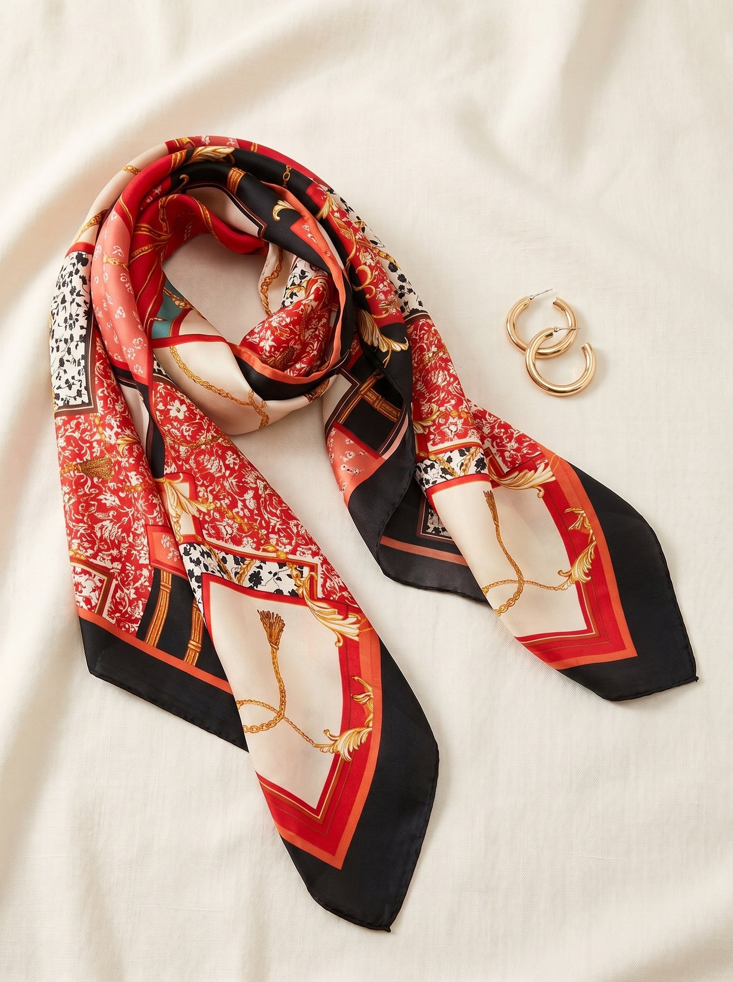 Lucrezia Silk Scarf on model