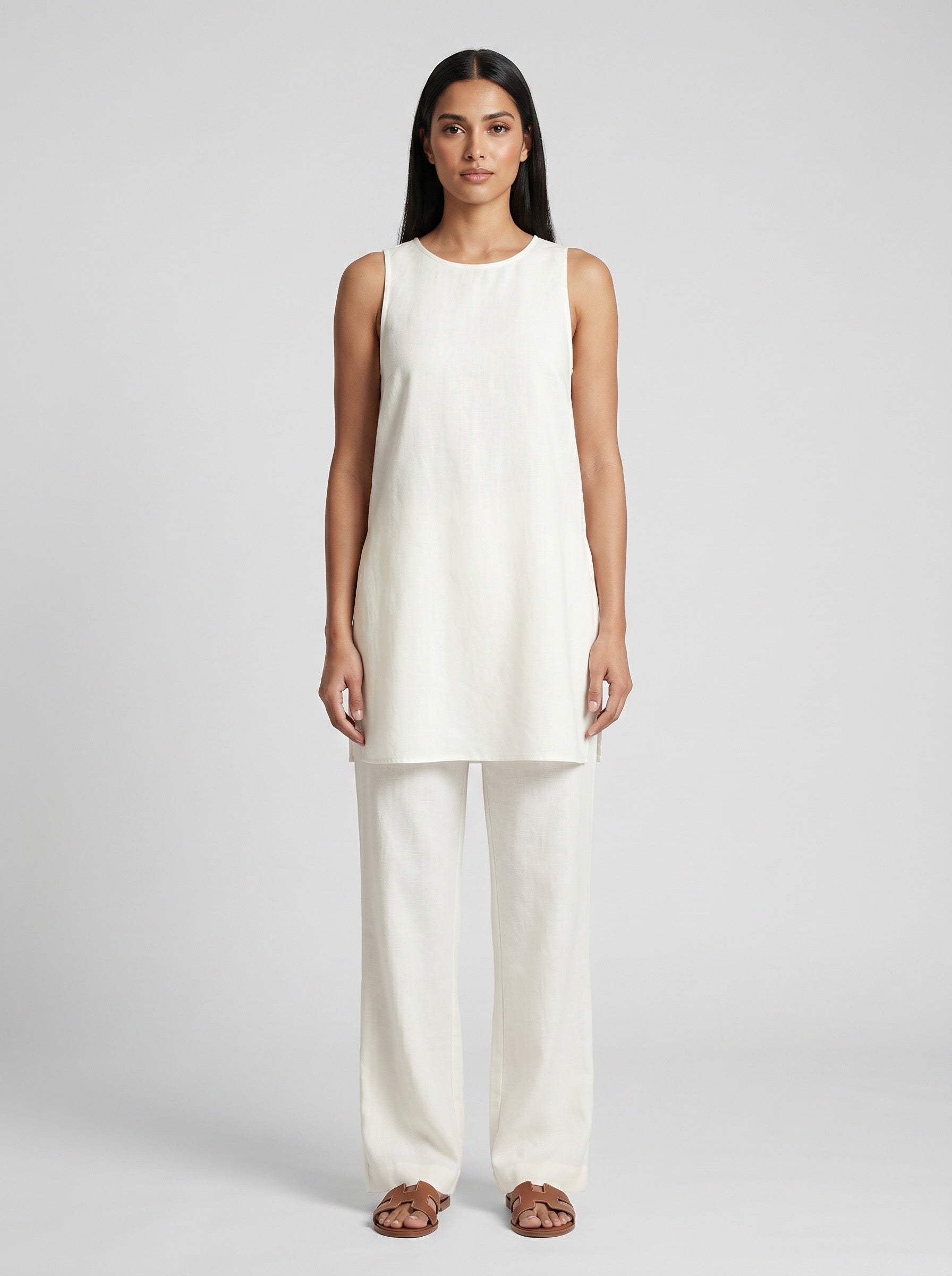 Ludovica Linen Co-Ord Set on model