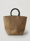 Maiori Straw Woven Beach Tote on model