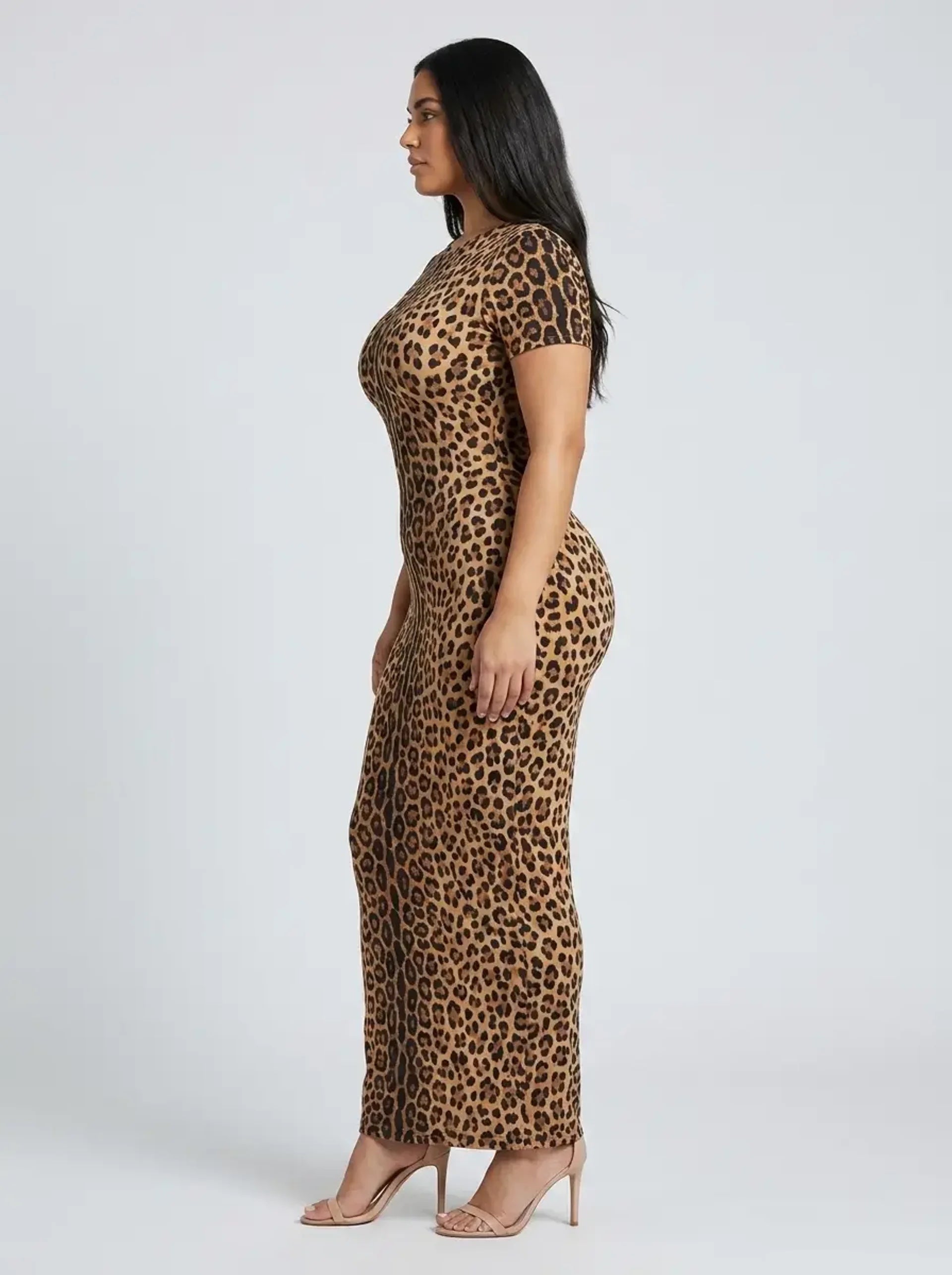 Mara Leopard Bodycon Dress on model