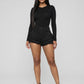 Mara High-Waist Frayed Denim Shorts on model